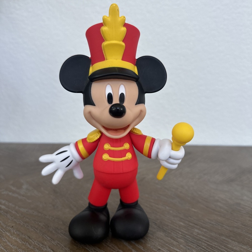 Disney Mickey Mouse 90th Anniversary Posable Figure Bandleader Red Uniform
